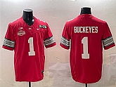 Men's Ohio State Buckeyes #1 Buckeyes Red 2025 CFP Final With National Champions Patch F.U.S.E. Vapor Limited Stitched Jersey,baseball caps,new era cap wholesale,wholesale hats
